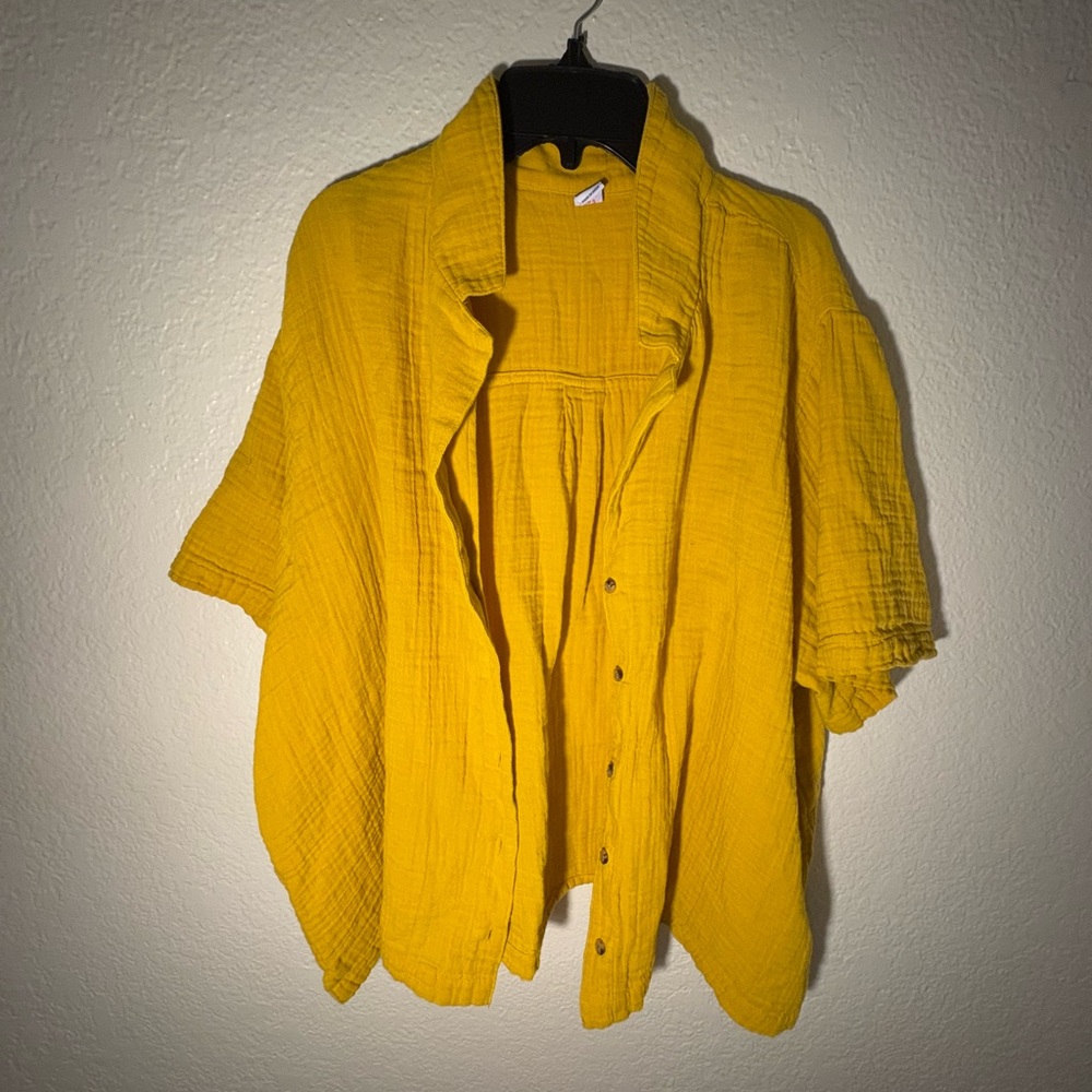 Yellow Button-Up Shirt